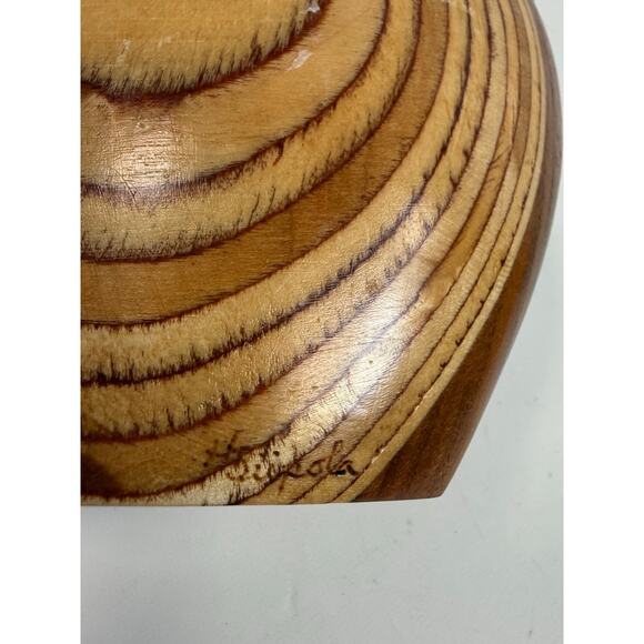 MCM Handmade Laminated Wood Minimalist Sculptural Vase Signed H. Süpola - Picture 8 of 11